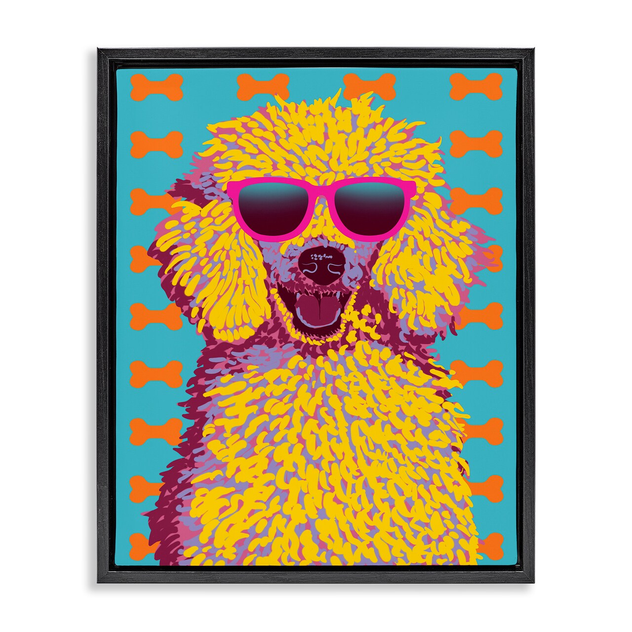 Stupell Industries Retro Pop Poodle Floating Frame Design by Marcus Prime